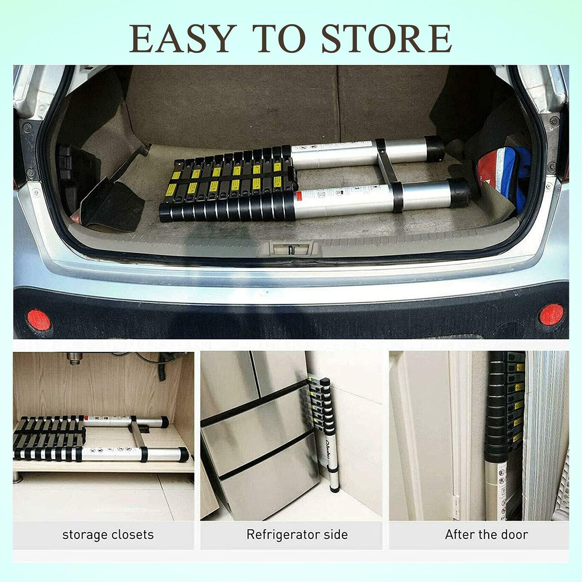 Collapsible Telescoping Ladder 20.5FT Aluminum Lightweight 330LB Capacity V7266
