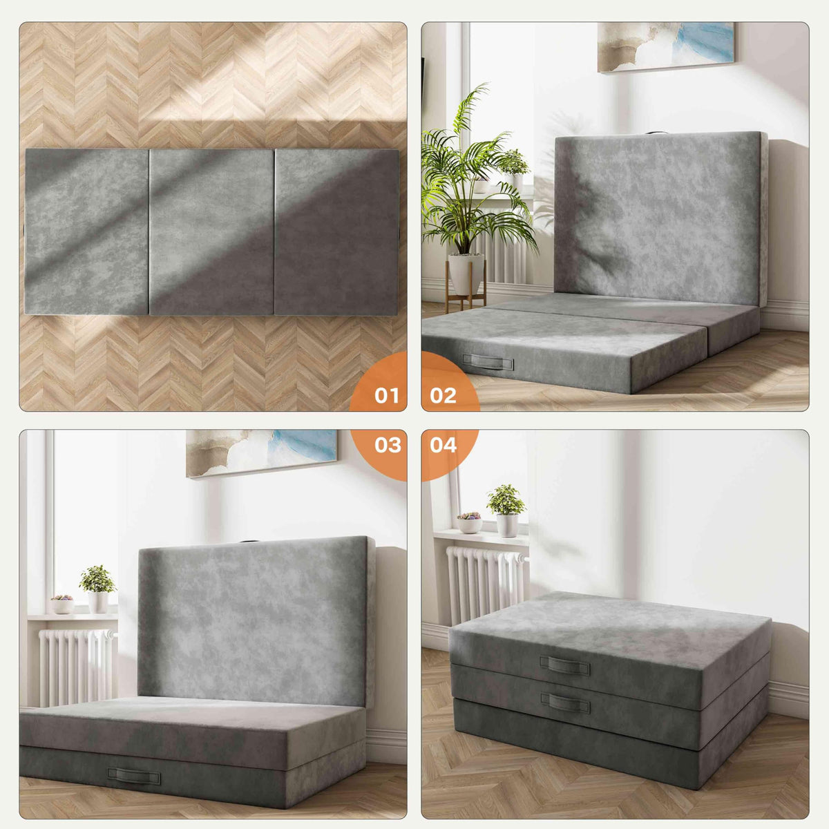 4 Inch Twin Tri-Fold Mattress Topper C14485