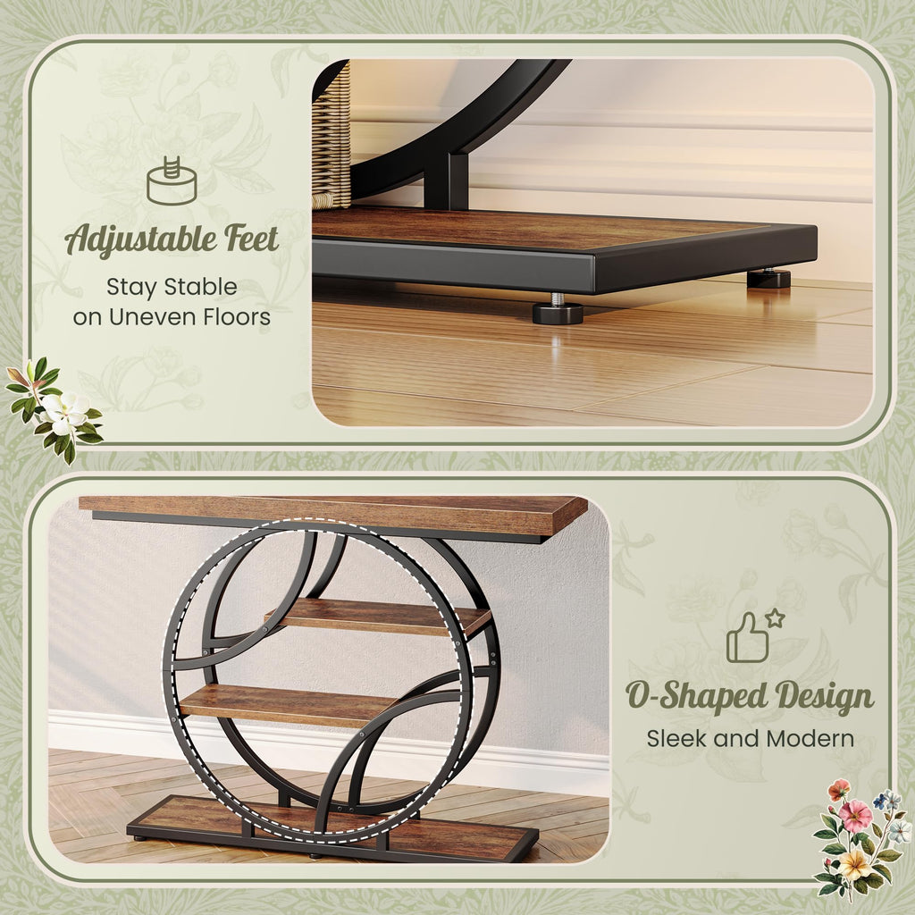 41.3 Inch Entryway Table with Curved Metal Frame A167770