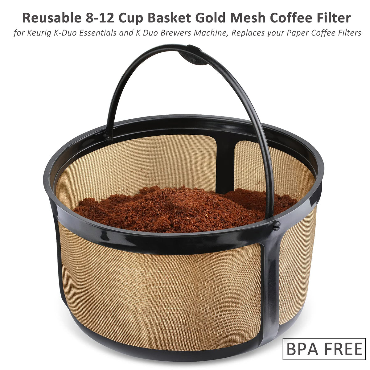 8-12 Cup Reusable Gold Mesh Coffee Filter Q117