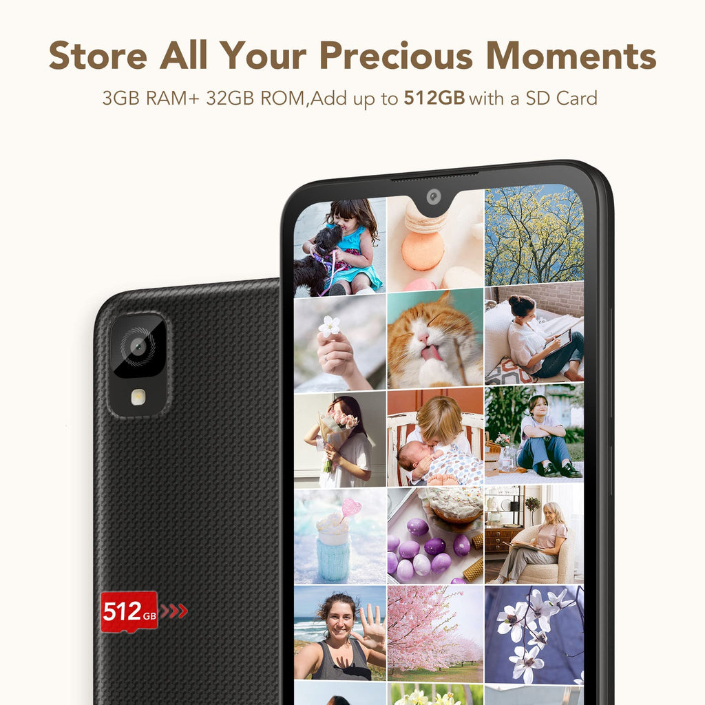 Unlocked Cell Phone with HD+ Display 32GB+3GB RAM 3000mAh Android Smartphone V4413