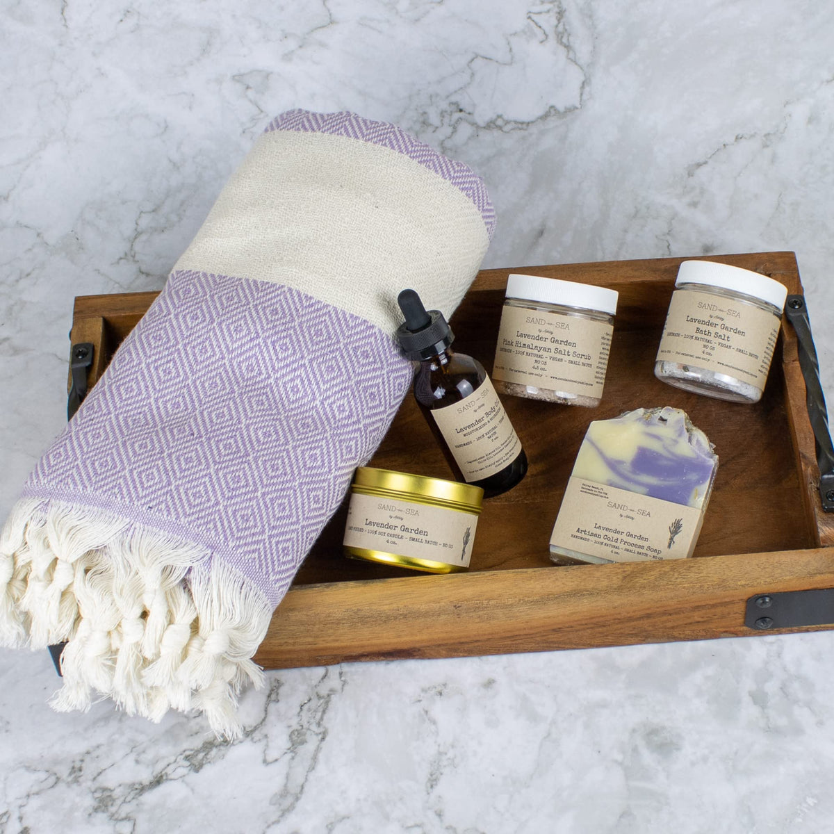 Handmade Lavender 13 Pc Spa Gift Basket Y17959