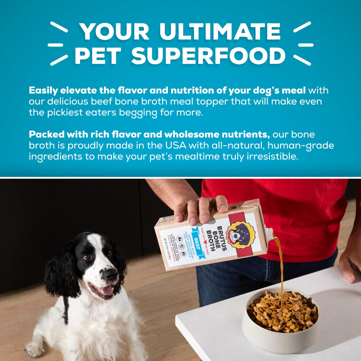 Instant Bone Broth Dog Food Topper Beef Flavor Pack of 2 J83267