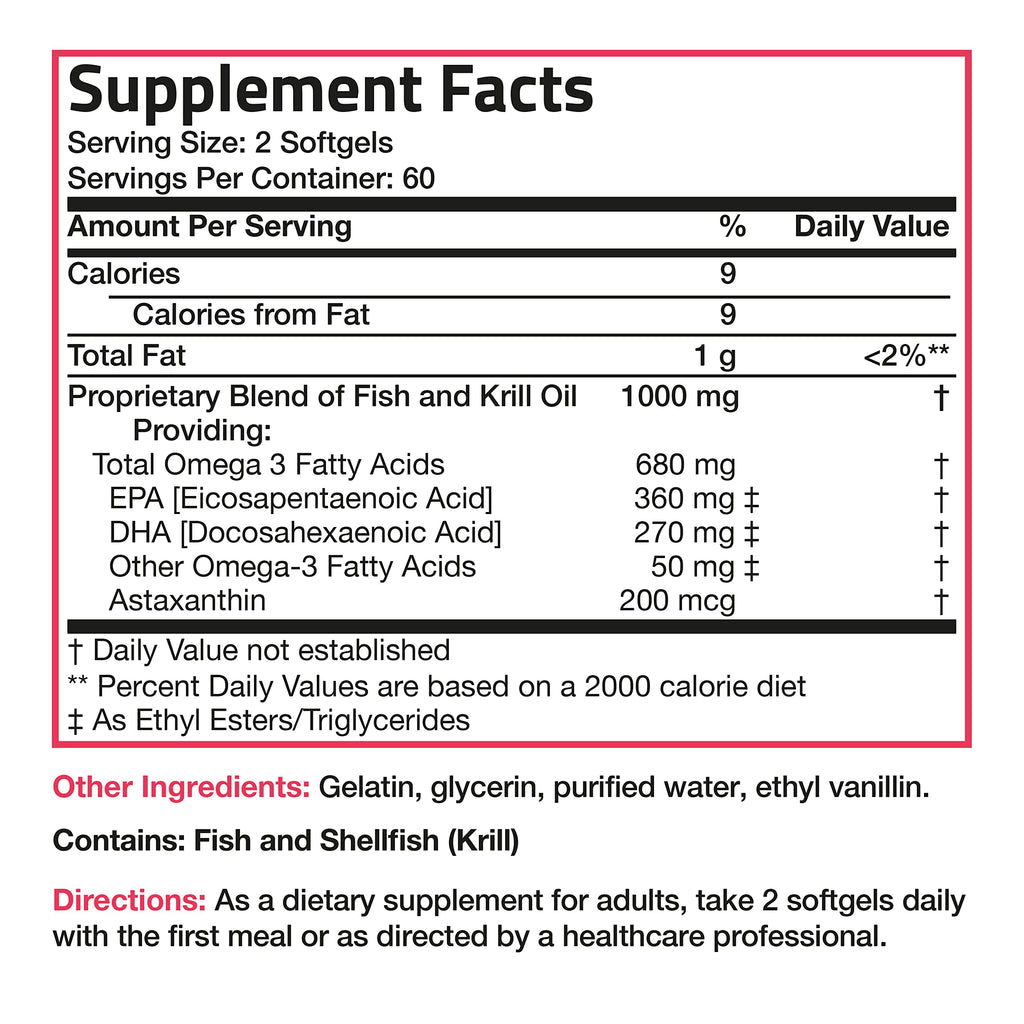 Omega-3 Fish + Krill Oil 1000 mg Softgels R5025