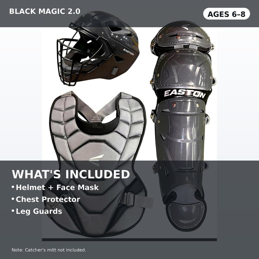 Black Youth Catcher's Set with Helmet, Chest Protector & Leg Guards R795