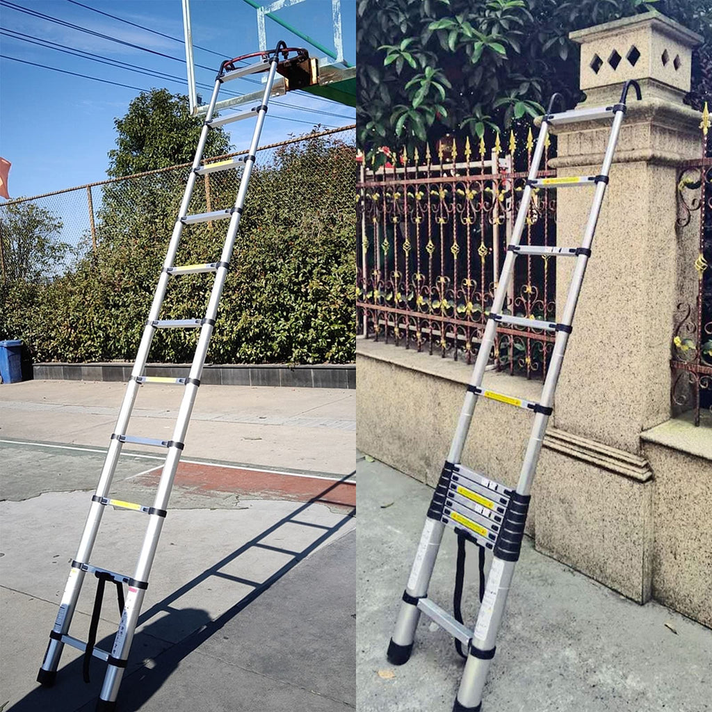 Collapsible Telescoping Ladder 20.5FT Aluminum Lightweight 330LB Capacity V7266