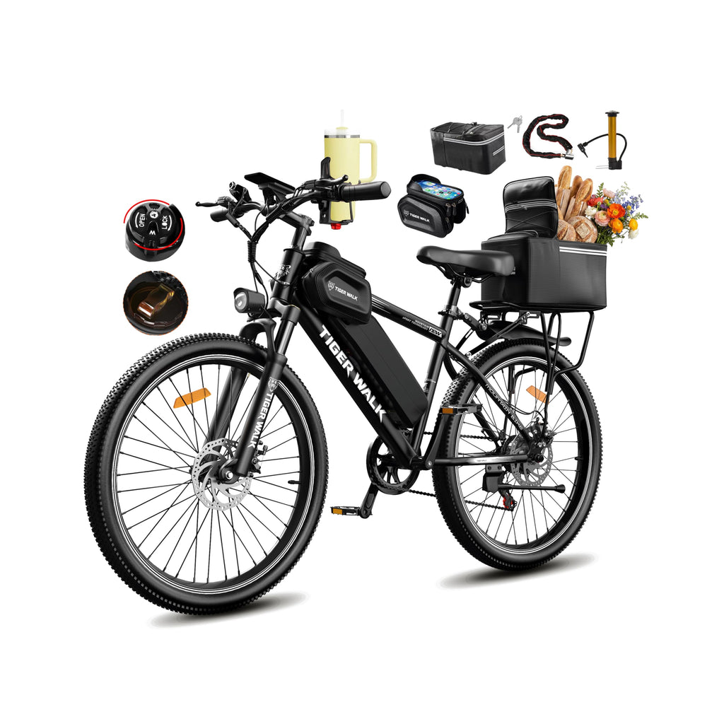 26" All-Terrain Electric Bike, 48V 10Ah Removable Battery, 7-Speed O26451