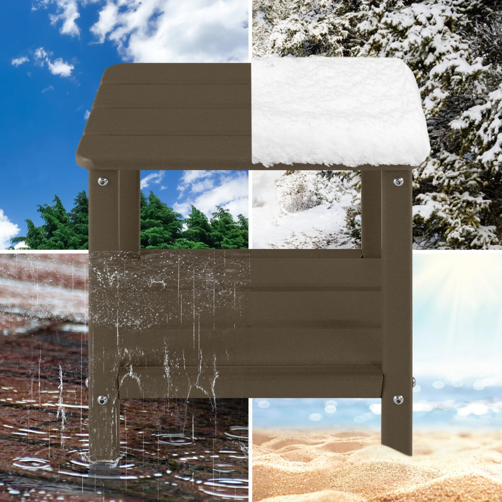Set of 2 Dark Brown HDPE Storage Side Table S3160
