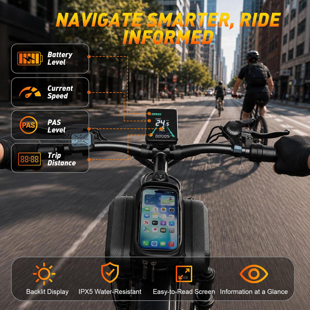 26" All-Terrain Electric Bike, 48V 10Ah Removable Battery, 7-Speed O26451
