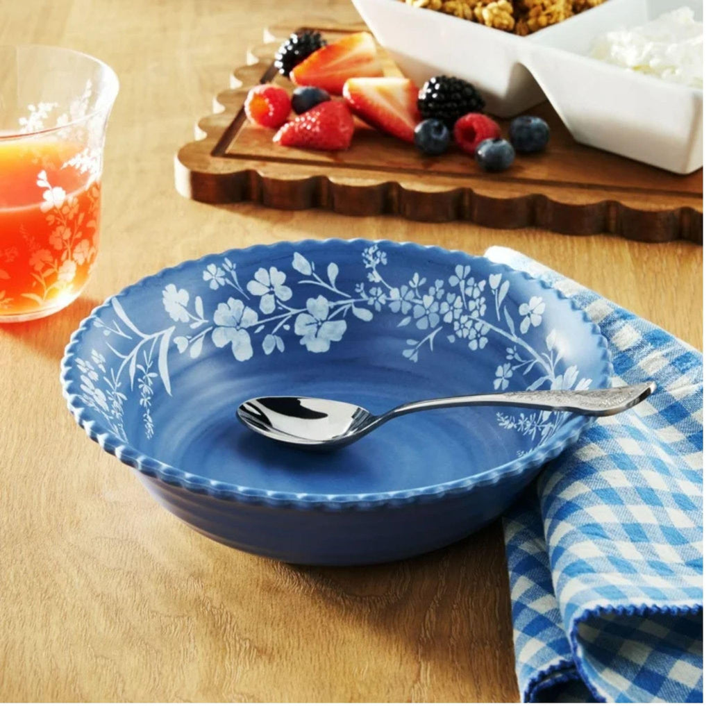 12-Piece Bamboo Melamine Dinnerware Set, Service for 4, Blue O3785