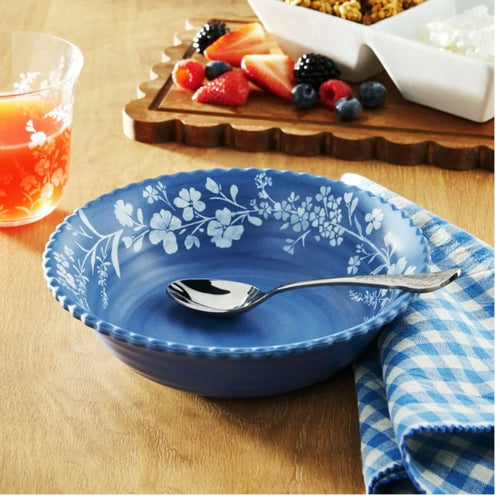 12-Piece Bamboo Melamine Dinnerware Set, Service for 4, Blue O3785