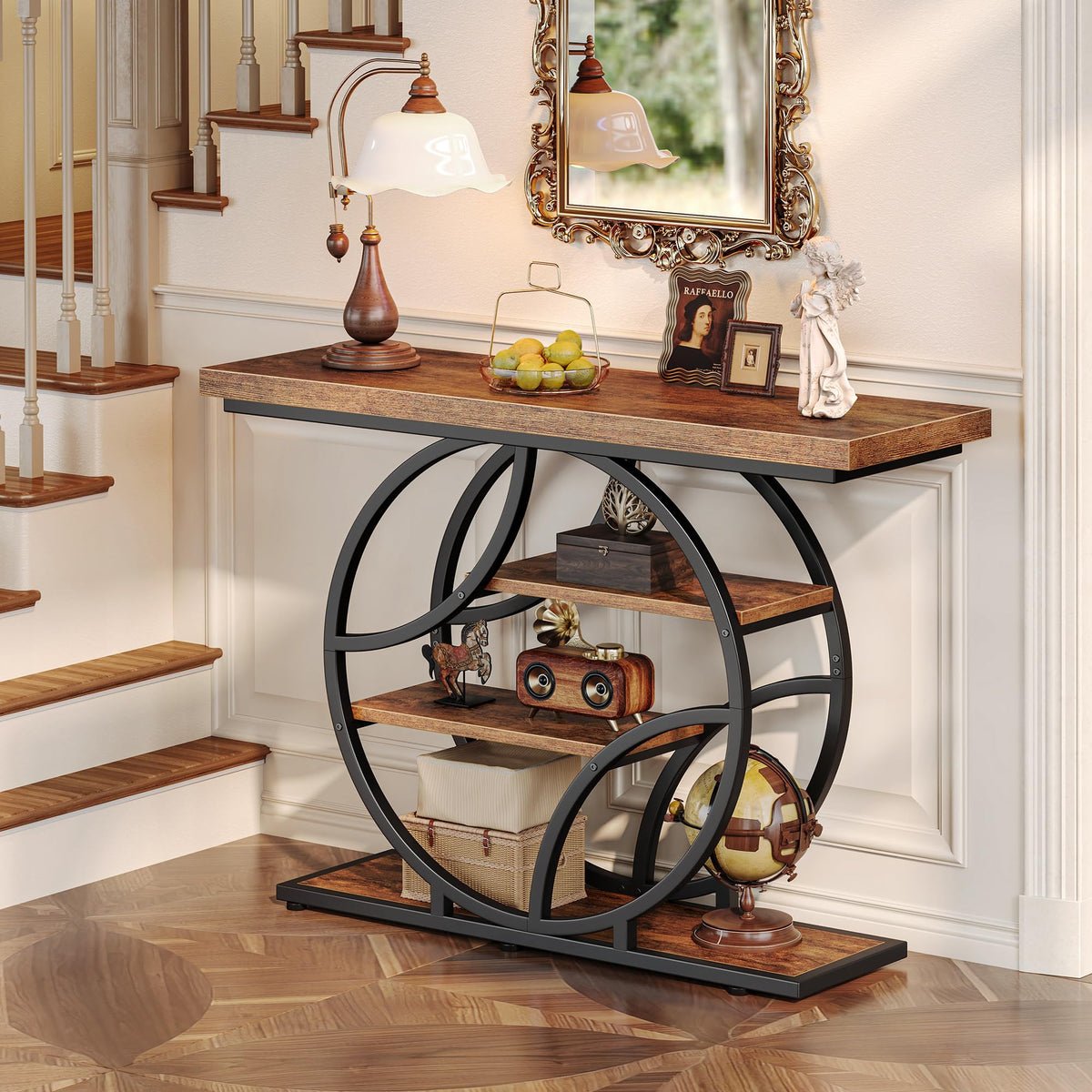 41.3 Inch Entryway Table with Curved Metal Frame A167770