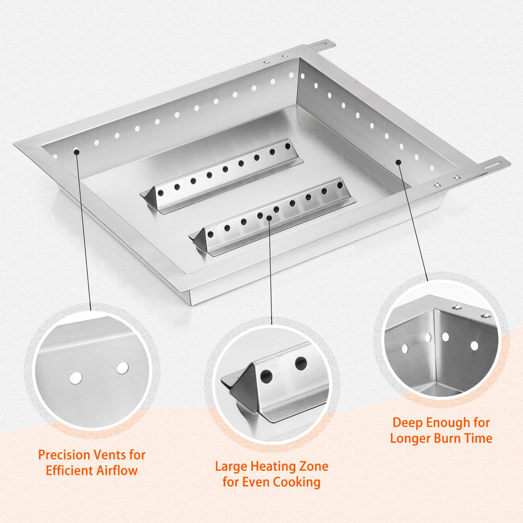 Adjustable Stainless Steel Charcoal Tray X3598