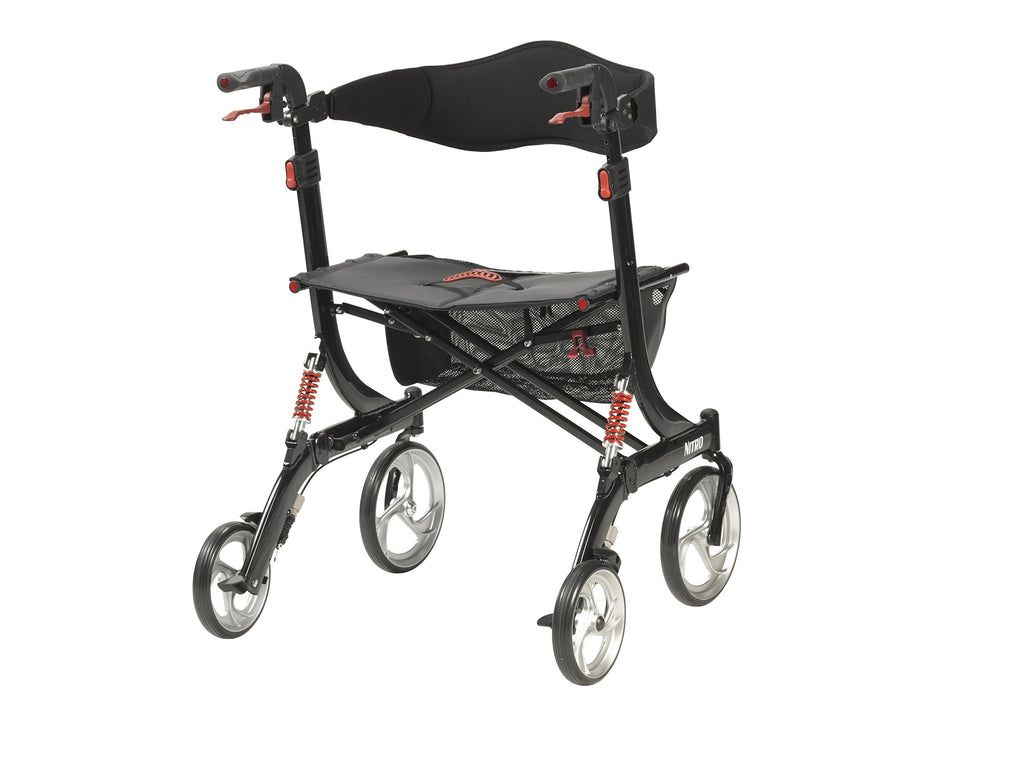 Heavy-Duty Foldable Rollator Walker with Seat, Black V27718