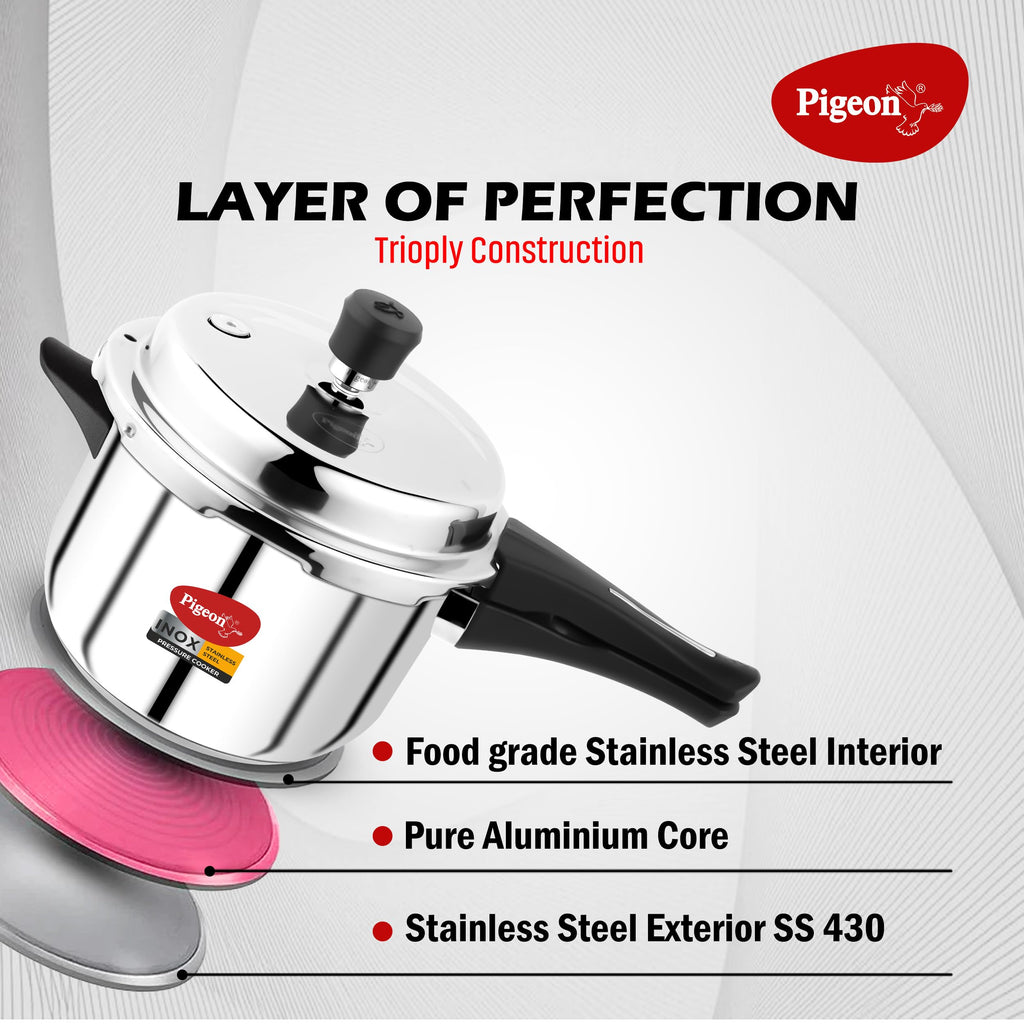 Stainless Steel Pressure Cooker Combo with Induction Base, Outer Lid 2 Liter and 3 Liter Z940