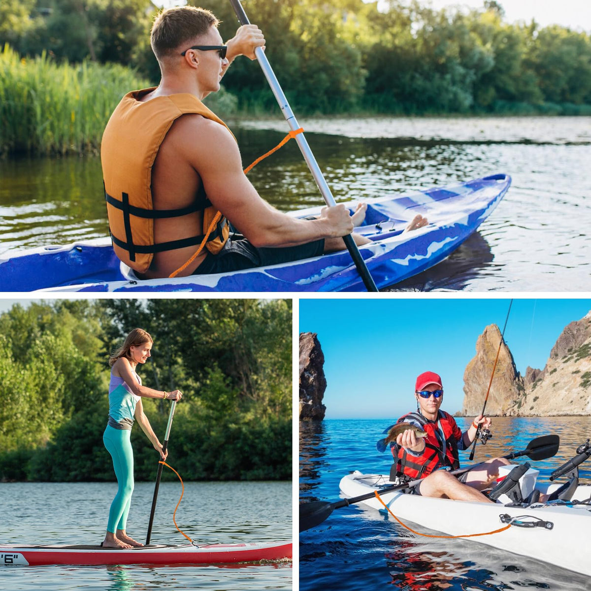Kayak Paddle Board Leash Stretchable Strap B287