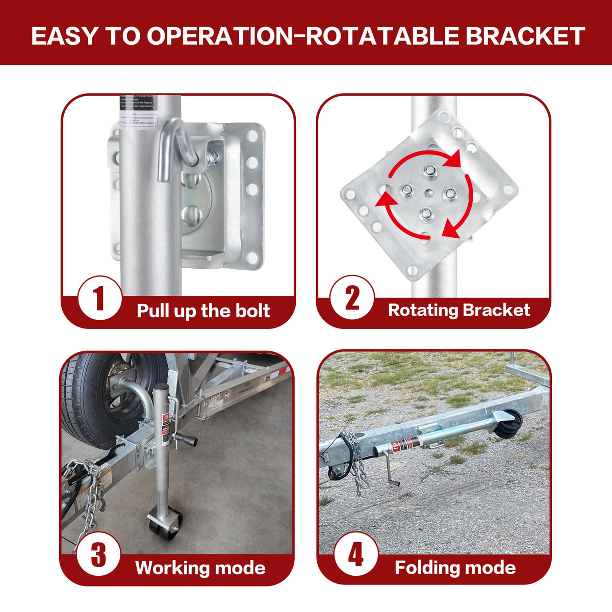 2000 lbs Boat Trailer Jack with Wheel B9466