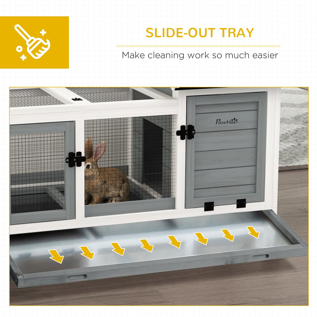Wooden Rabbit Hutch with Wheels E875