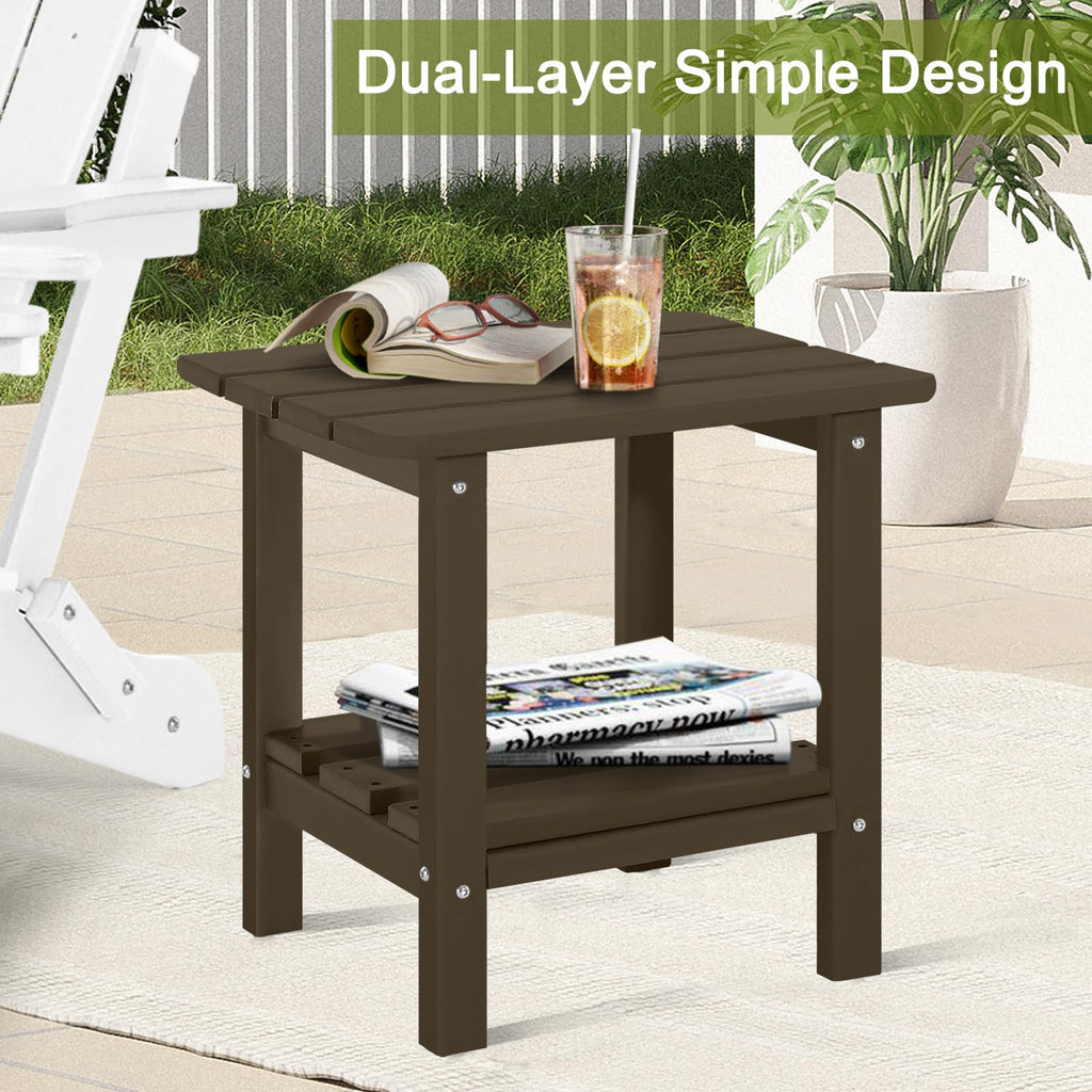 Set of 2 Dark Brown HDPE Storage Side Table S3160
