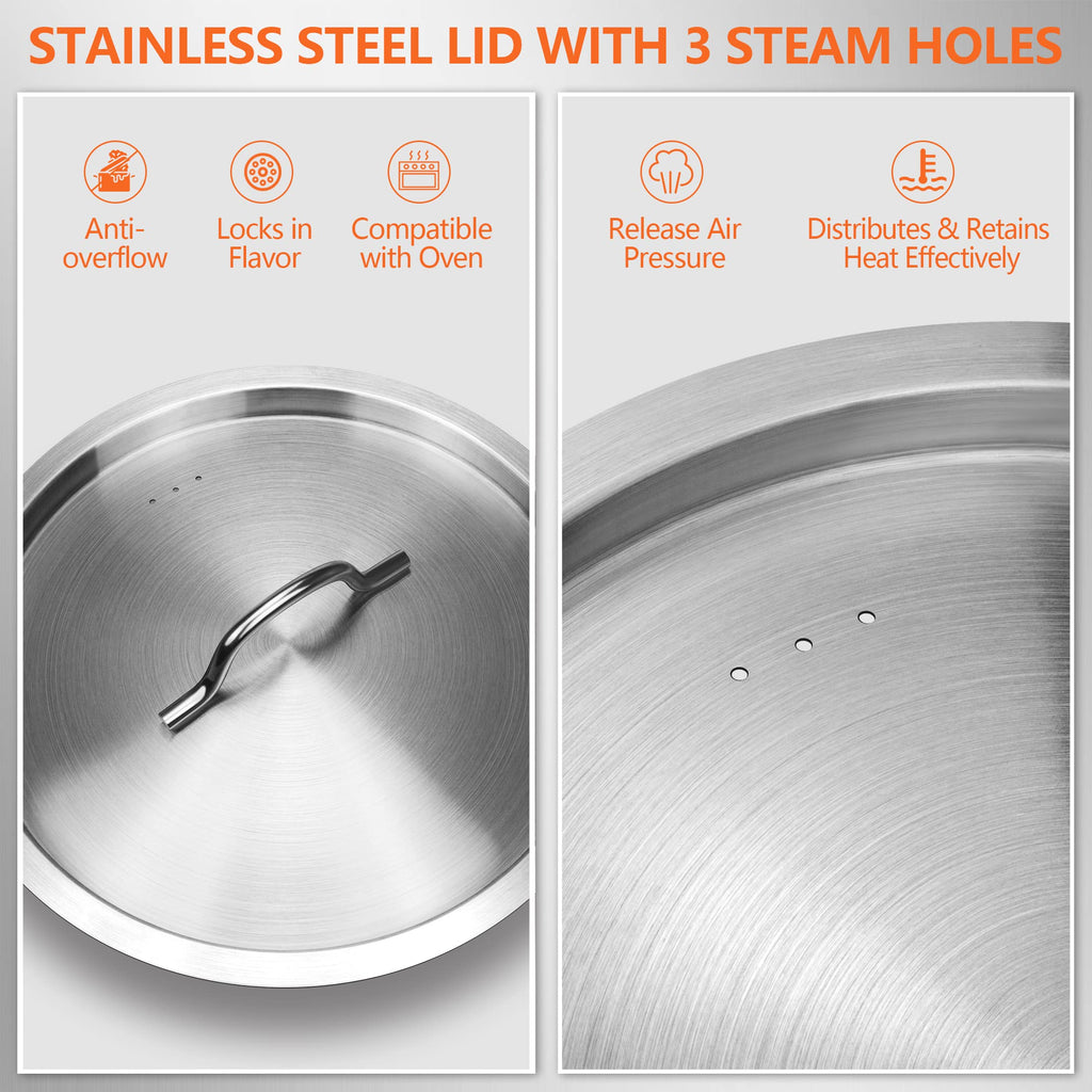 40 Quart Stainless Steel Stock Pot with Lid G33224