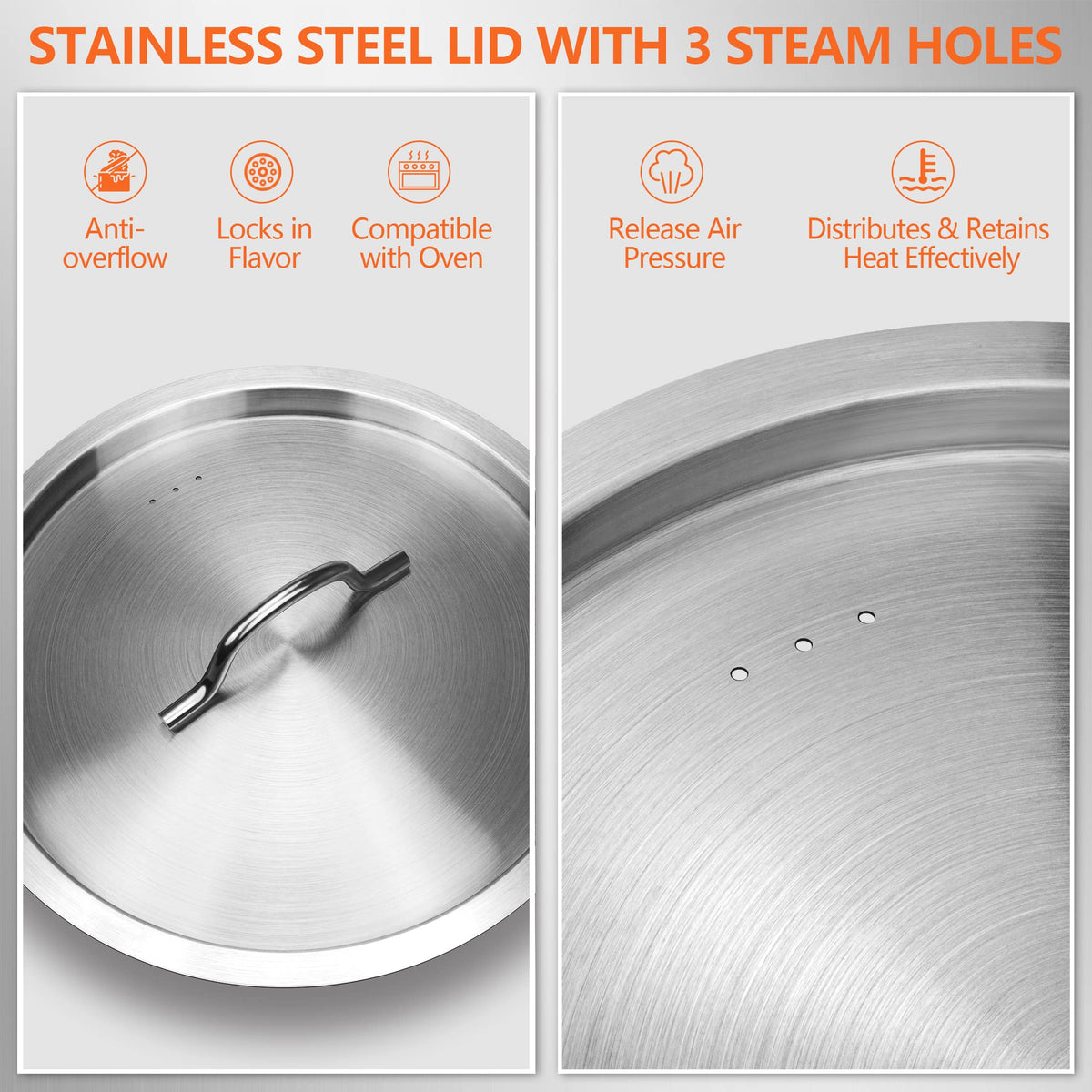 40 Quart Stainless Steel Stock Pot with Lid G33224