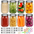 12 oz 8 Pack Regular Mouth Glass Mason Jars with Airtight Lids K9312