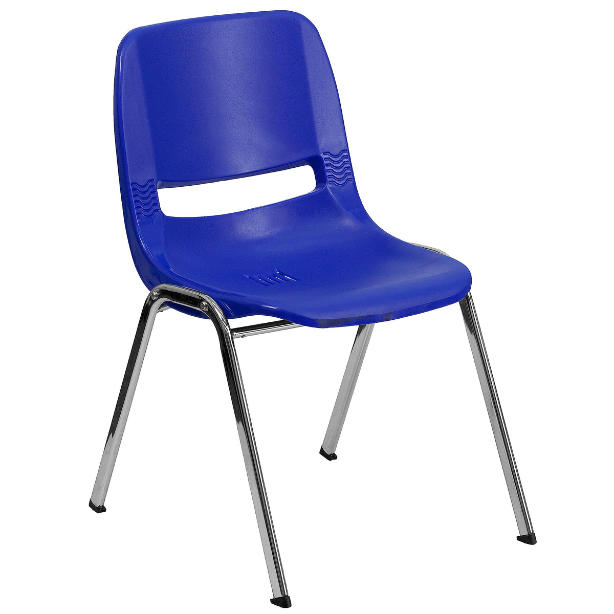Navy Ergonomic Shell Stack Chair with Chrome Frame U3575