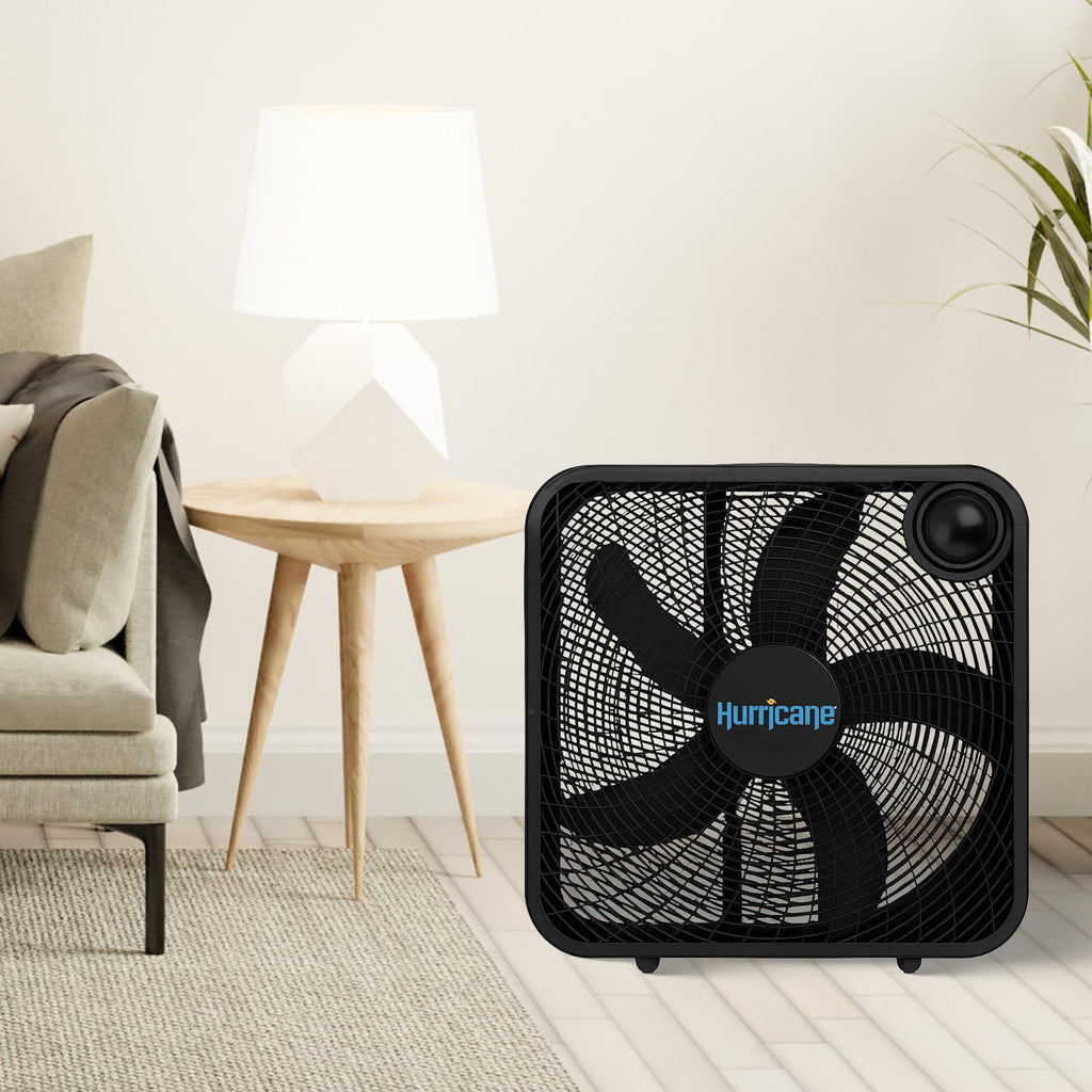 Black 3 Speed 20in Floor Box Fan I809670