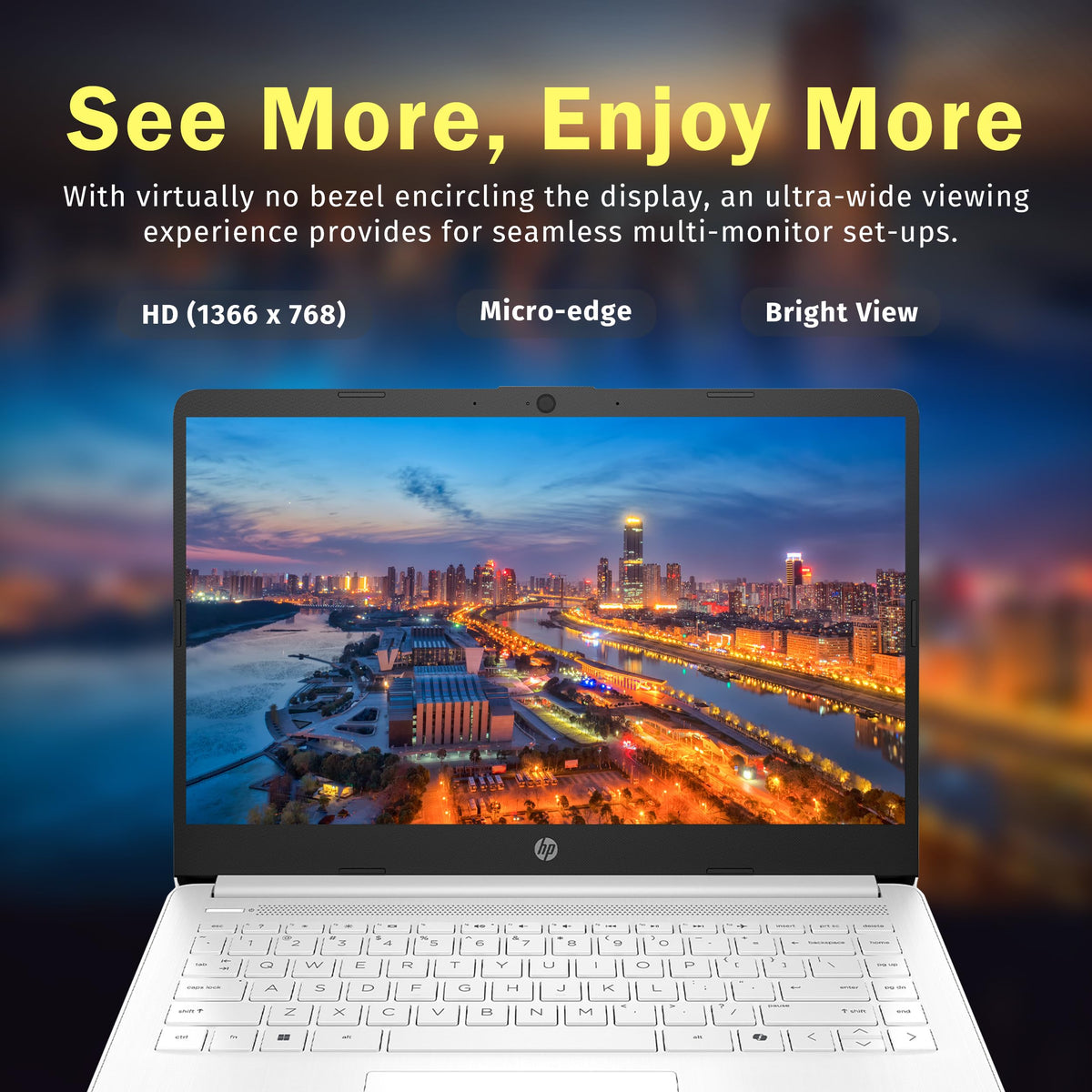 14" HD Laptop, Intel Celeron N4500, 4GB DDR4 RAM, 64GB eMMC, White G8330