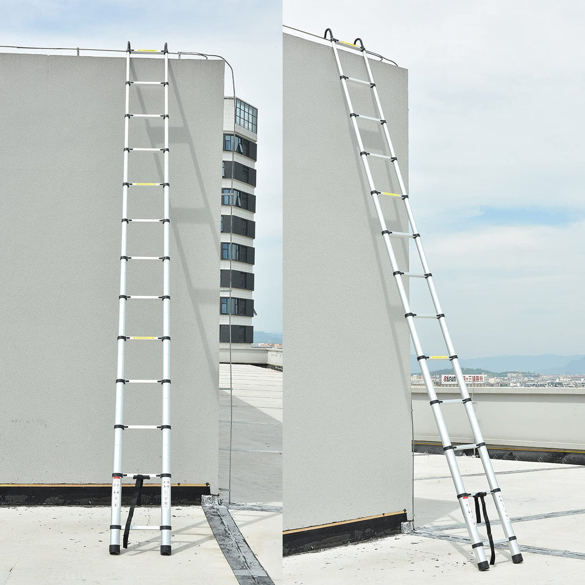 Collapsible Telescoping Ladder 20.5FT Aluminum Lightweight 330LB Capacity V7266