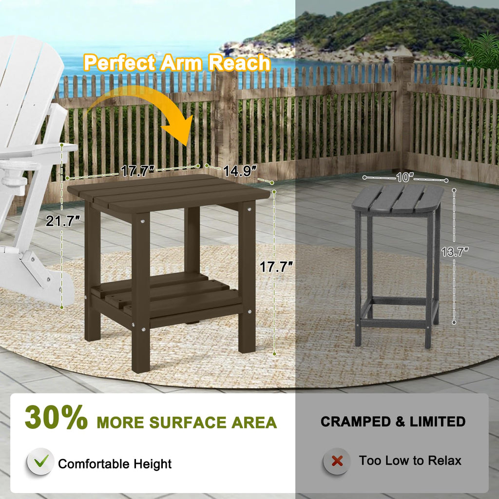 Set of 2 Dark Brown HDPE Storage Side Table S3160