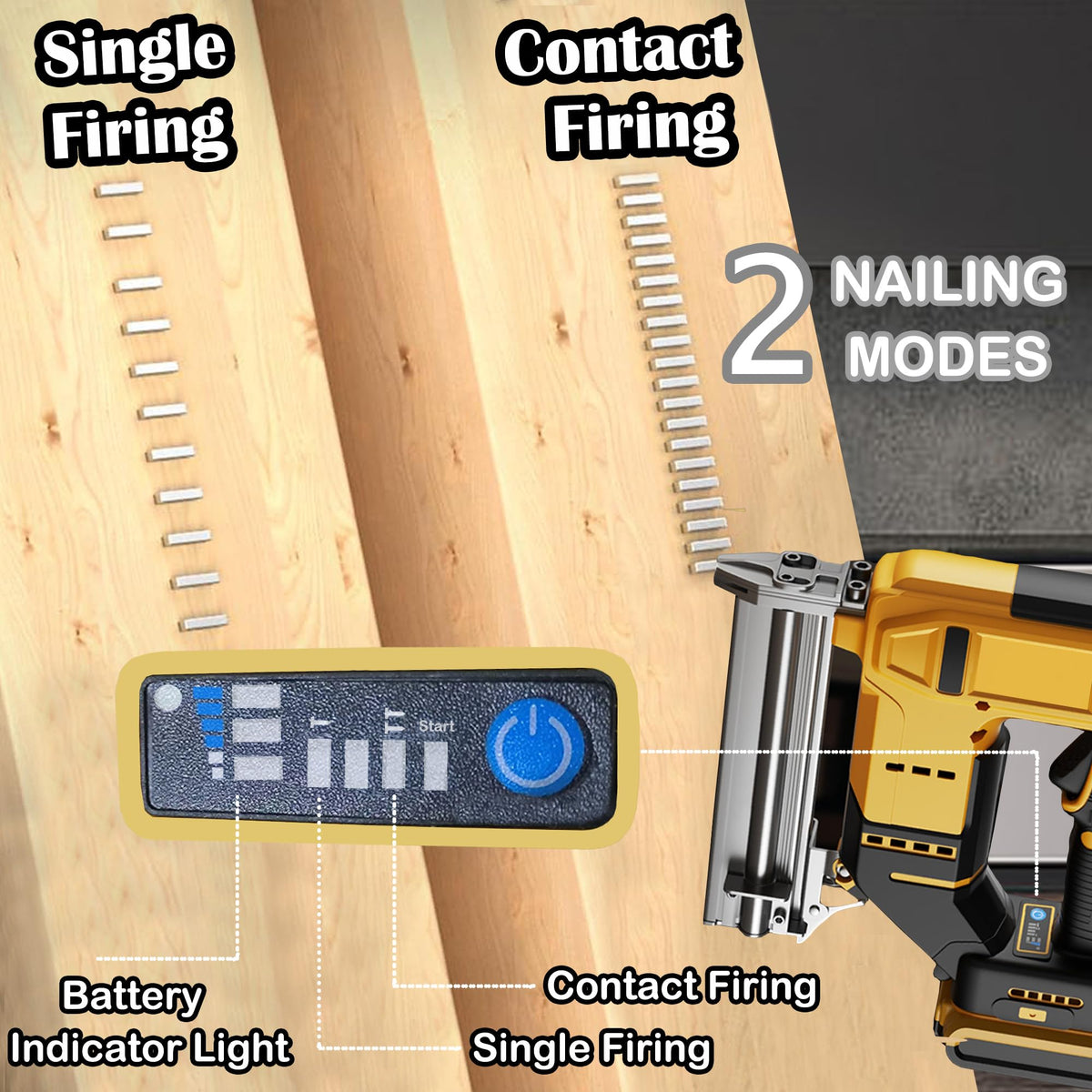 18 Gauge 2 in 1 Cordless Brad Nailer Staple Gun I410852