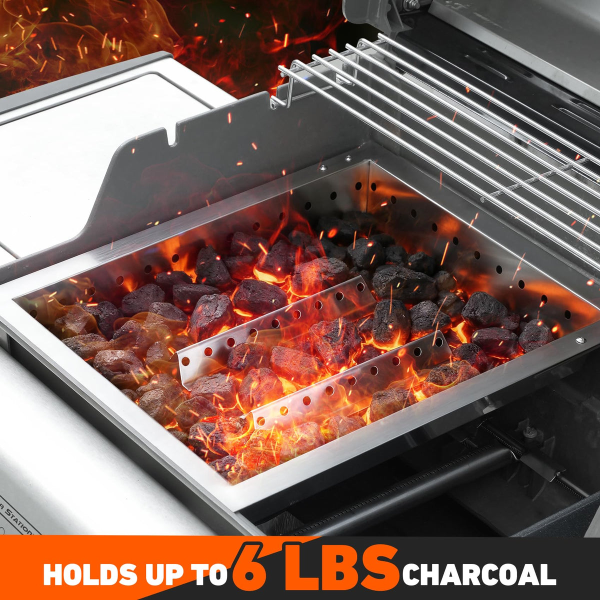 Adjustable Stainless Steel Charcoal Tray X3598