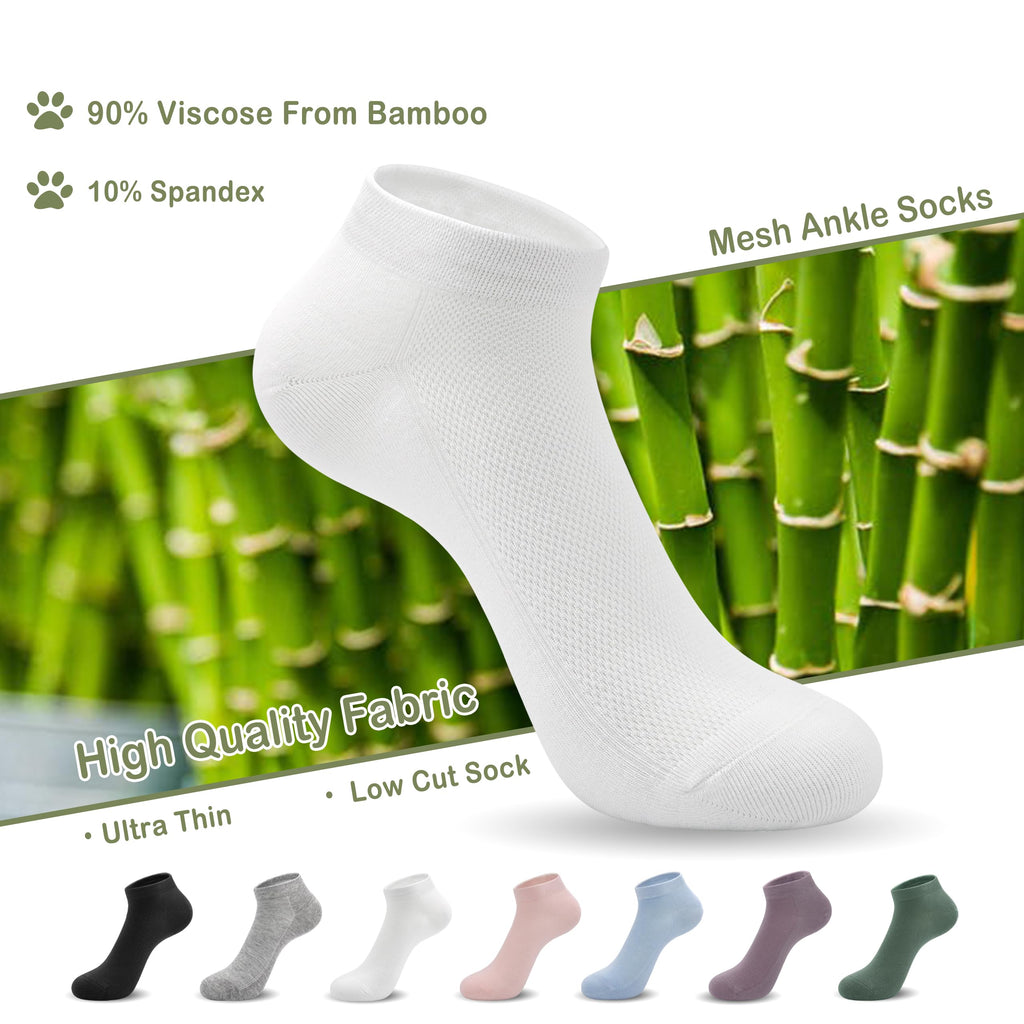 Viscose Bamboo Mesh Ankle Socks 5 Pairs O817265
