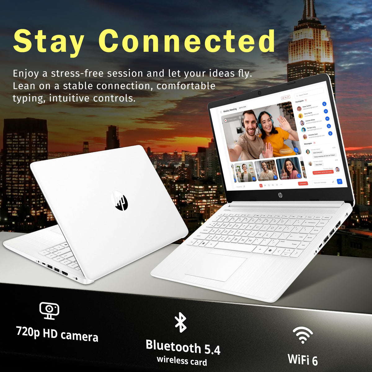 14" HD Laptop, Intel Celeron N4500, 4GB DDR4 RAM, 64GB eMMC, White G8330