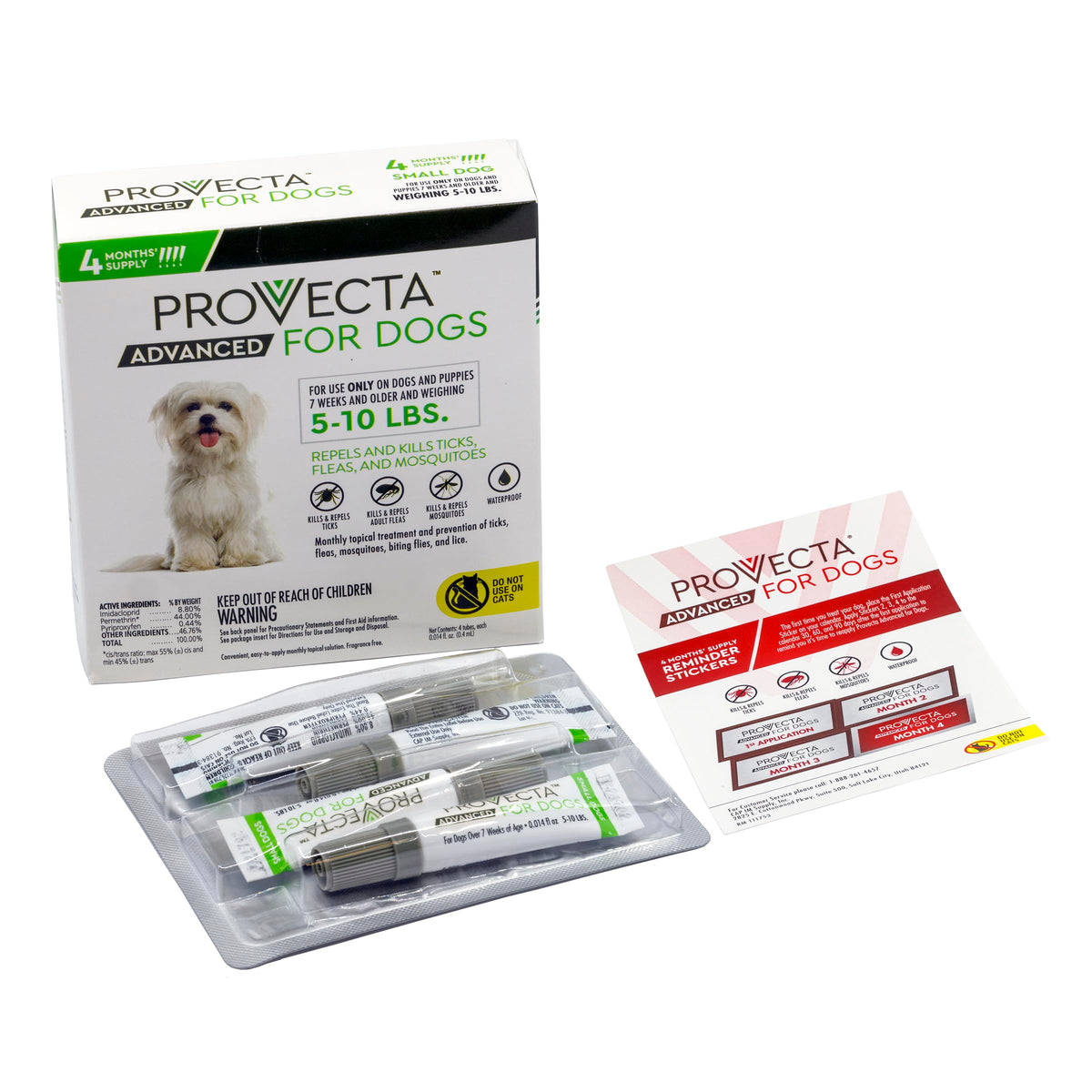 Flea & Tick for Small Dogs 5-10 lbs, 4-Month Supply T195