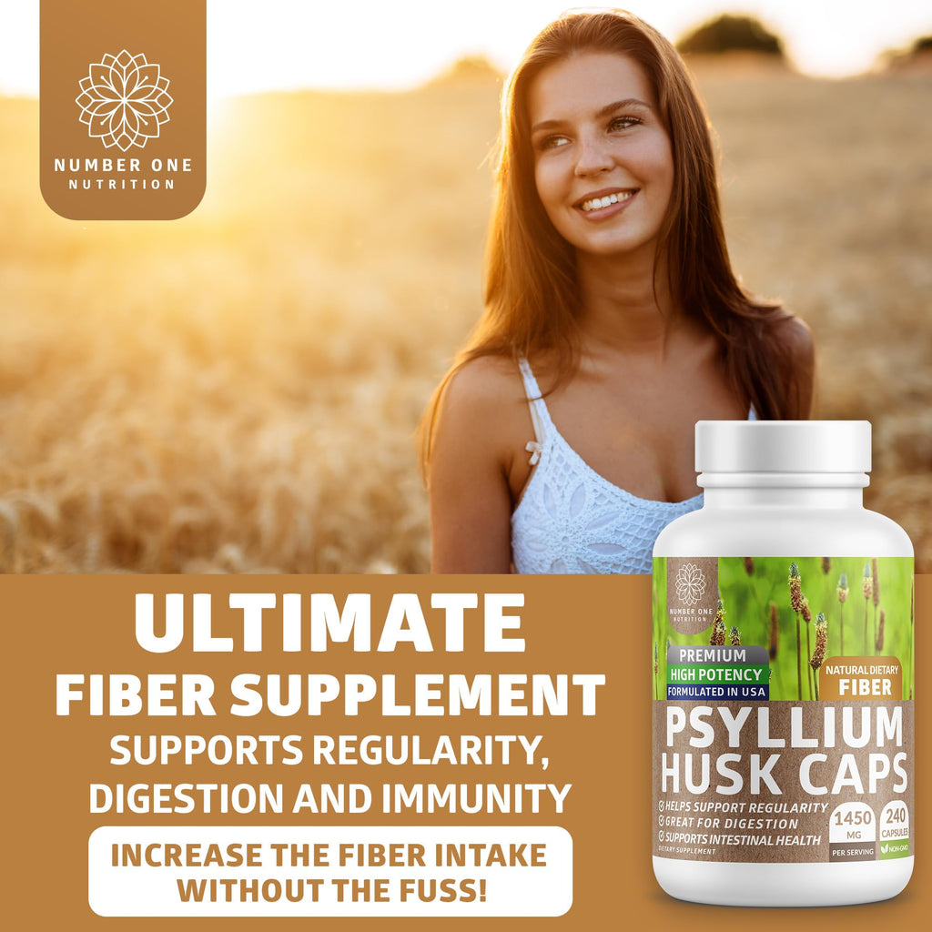 Psyllium Husk Capsules 1450mg 240 Caps R4865