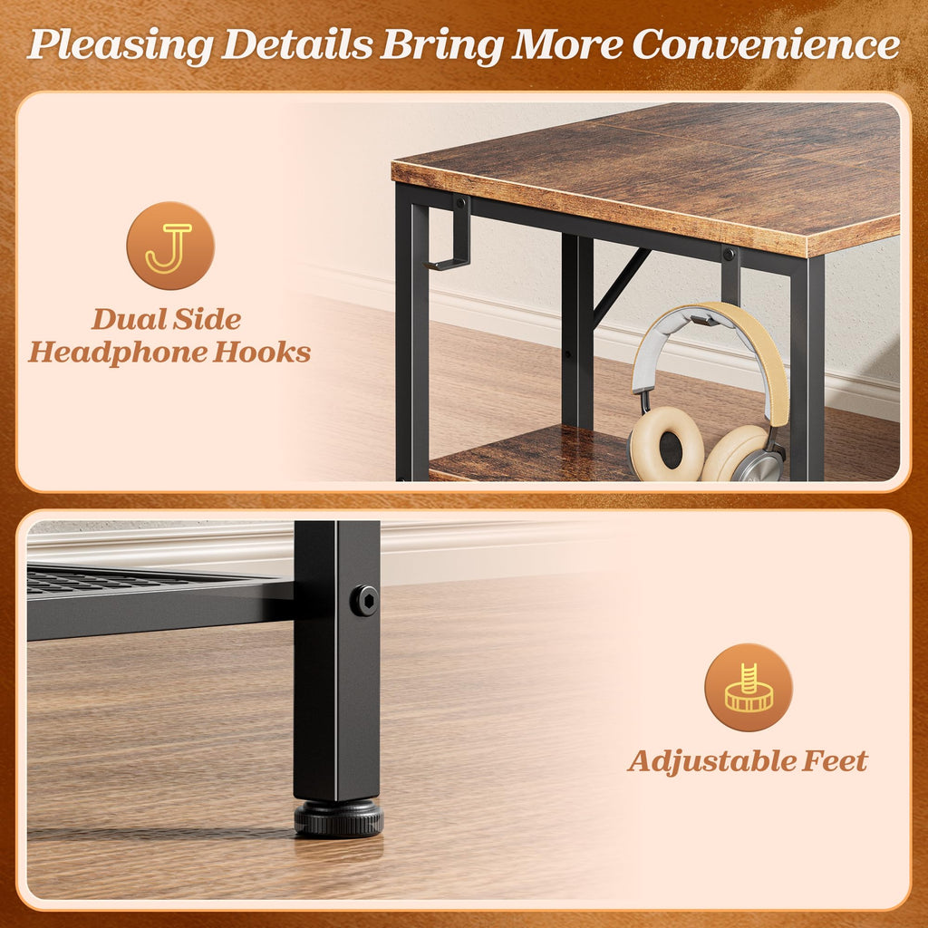 47.2'' L Shaped Office Desk with 3 Drawers N793447