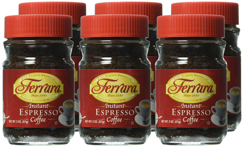 Instant Espresso Coffee 2 oz Glass Jars Pack of 6 E5637