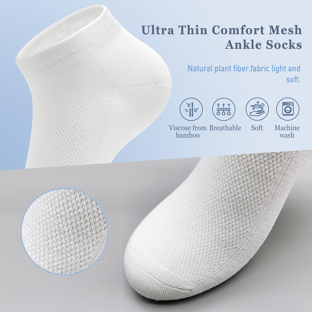 Viscose Bamboo Mesh Ankle Socks 5 Pairs O817265