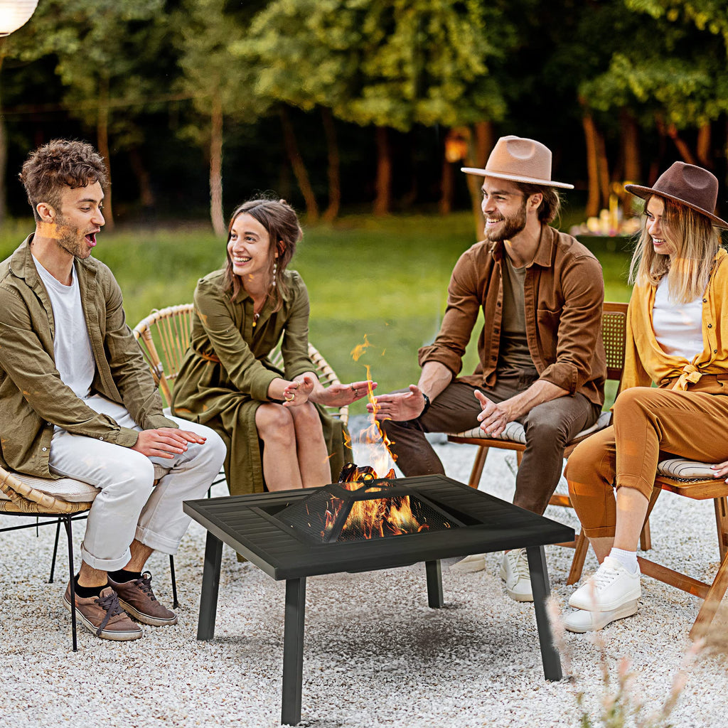 34-Inch Wood Burning Fire Pit with Grill U855