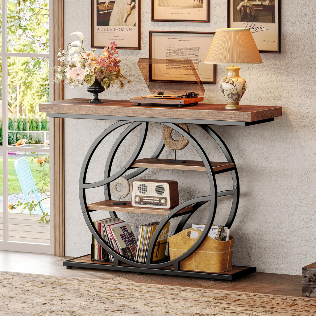 41.3 Inch Entryway Table with Curved Metal Frame A167770