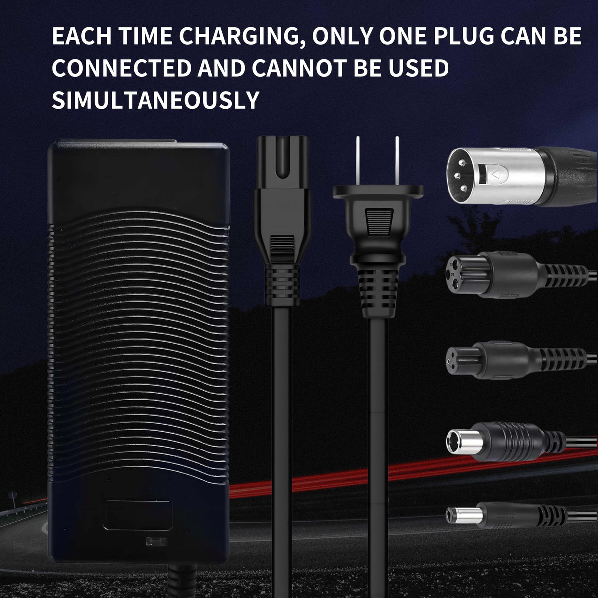 42V 2A Electric Scooter Battery Charger with XLR RCA & DC Plugs D5446