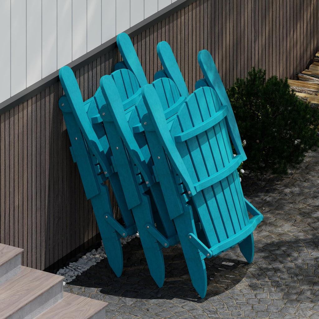 Aruba Blue Folding Adirondack Chair D8654