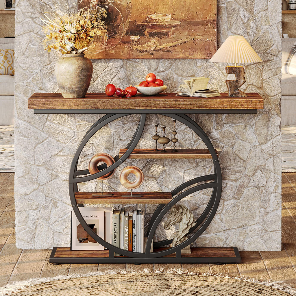 41.3 Inch Entryway Table with Curved Metal Frame A167770