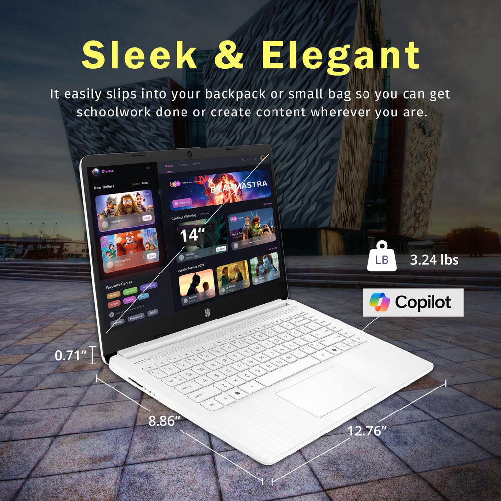 14" HD Laptop, Intel Celeron N4500, 4GB DDR4 RAM, 64GB eMMC, White G8330