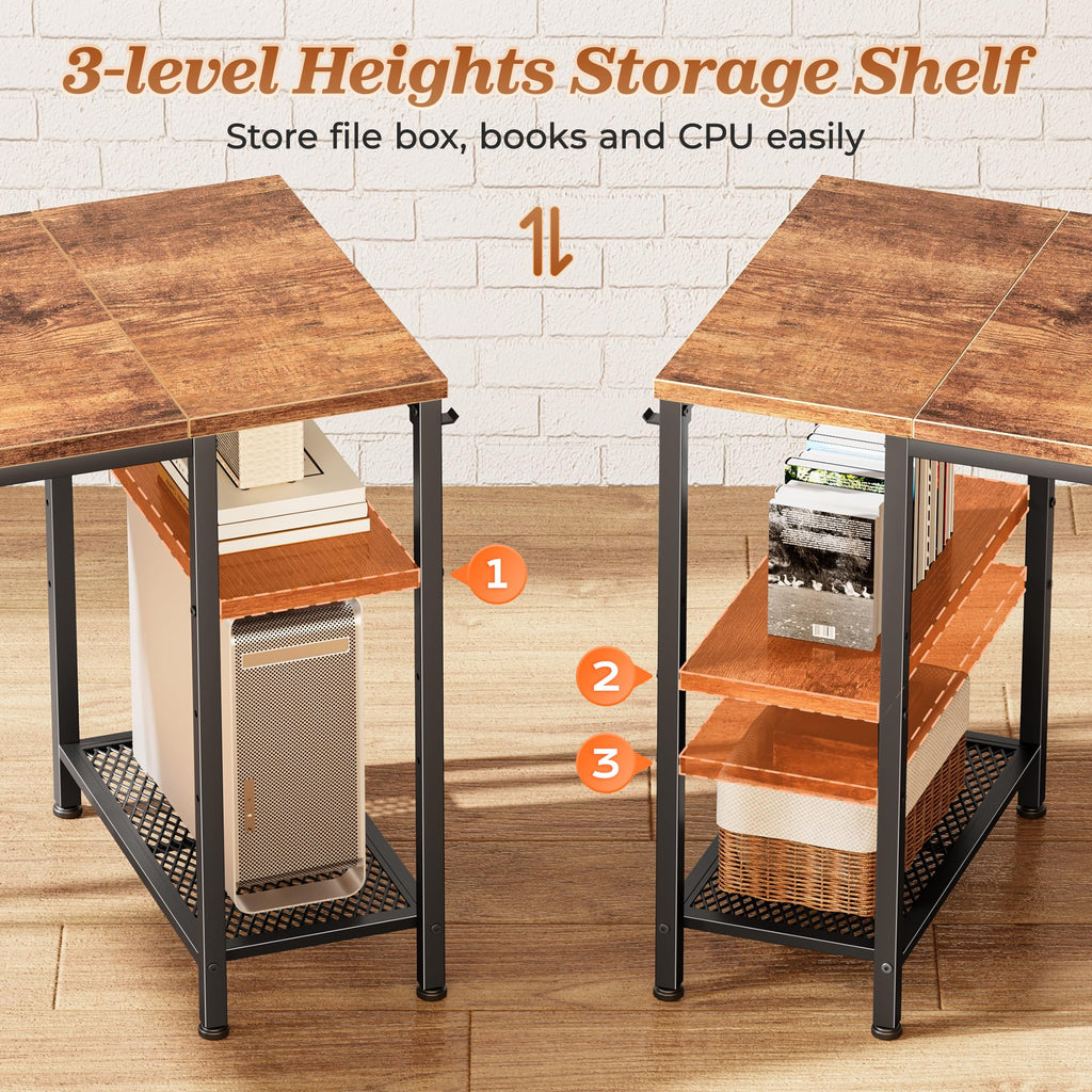 47.2'' L Shaped Office Desk with 3 Drawers N793447